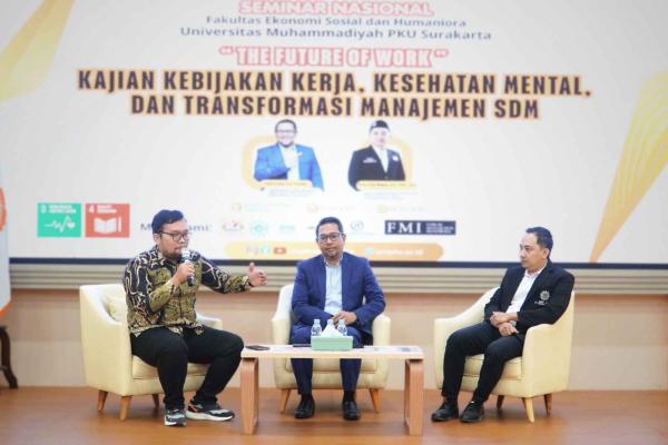 FESH UMPKU gelar Seminar Nasional "The Future of Work" kolaborasi 3 prodi, bahas tantangan kebijakan kerja, manajemen SDM, & kesehatan mental.
